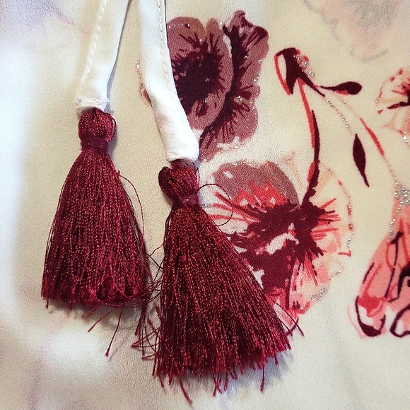 4 for $30 🌈 Faded Glory bohemian floral print tie neck blouse size XXL (20) - Picture 7 of 7